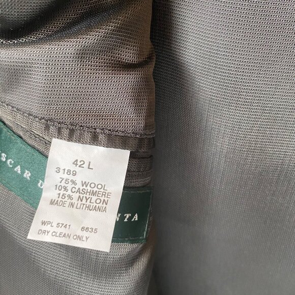 Oscar De La Renta Mens Navy Cashmere Blend Blazer Jacket 2 Buttons Size 42L - Picture 4 of 7